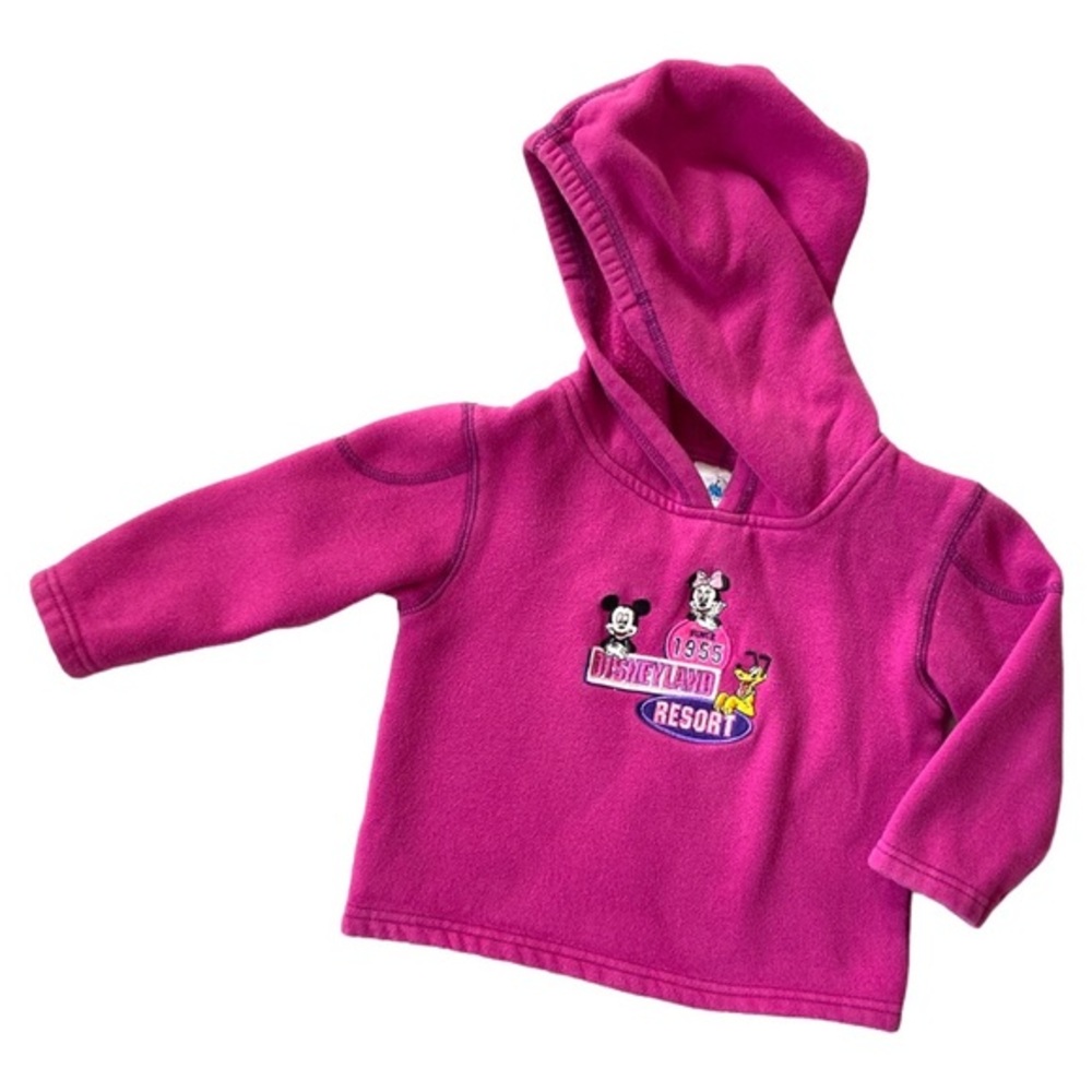 VINTAGE 90s Y2K Disney Disneyland Sweatshirt Pullover Pink Minnie Mickey Pluto